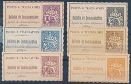 (*) TIMBRES - TELEPHONE - (*) - N°22/7 - Les 6 Val. - TB - Telegraaf-en Telefoonzegels