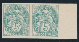 (*) VARIETES - (*) - N°111 - Paire - N. Dentelé - Bdf - 1 Pt Rousseur Sinon TB - Unused Stamps