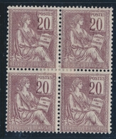 * VARIETES - * - N°113a - Bloc De 4 - Chiffres Déplacés - Charn. Lég. - TB - Unused Stamps