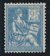 * VARIETES - * - N°114 - 25c Bleu -chiffres Pâles Et Lég. Déplacés - TB - Ungebraucht