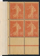 ** VARIETES - ** - N°135f - 10c Rge. Bloc De 4 CdF - Recto-verso -TB - Unused Stamps