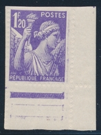 ** VARIETES - ** - N°651 - 1F20 Violet - CdF - Dentelure Aveugle - TB - Unused Stamps