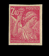 ** VARIETES - ** - N°654 -2f40 Rge - ND - Imp. Au Recto Et Sur La Gomme - Cote Maury - TB - Unused Stamps