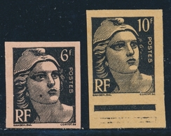 (*) VARIETES - (*) - N°720, 722 - 2 Essais En Noir Sur Chamois Et Saumon - TB - Unused Stamps