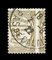 O VARIETES - TIMBRES TAXE - O - N°45 - 20c Bistre - Exceptionnel Piquage à Cheval - TB - Non Classificati