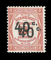 ** VARIETES - TIMBRES TAXE - ** - N°50c - Dble Surcharge - Signé - TB - Ohne Zuordnung