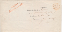 LAC FRANCHISES - LAC - Caisse D' Amort. (Rge) S/Pli De PARIS Du 10/12/ 1857 Au Maire De Pontoise - Au Verso, Sceau Dela  - 1801-1848: Voorlopers XIX