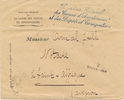 L FRANCHISES - L - "Direct. Gal. Des Caisse D' Ammort. Et Des Dépots Et Consignations" En Bleu S/Pli Du 23/12/1916 + Mar - 1801-1848: Precursors XIX