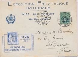 L CA Sur Lettre - L - N°247 (x6) - Obl. NICE/GARE - 24/4/35 - S/env. De L'Expo. Phil.Nationale De NICE - B/TB - Storia Postale