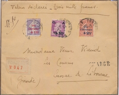 L CA Sur Lettre - L - N°249/51 Obl Bordeaux - 2/8/20 - S/pli Chargé - TB - Covers & Documents