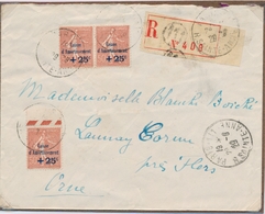 L CA Sur Lettre - L - N°250 X3 - Dt Paire Obl Paris 111 - 28/9/29 S/ Recom. - TB - Storia Postale