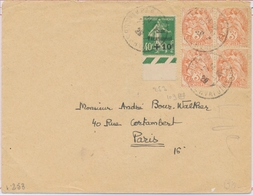 L CA Sur Lettre - L - N°253 + N°109 En Bloc De 4 - Nov. 1929 - TB - Covers & Documents