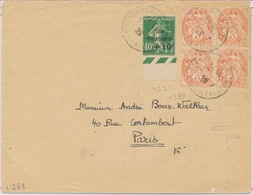 L CA Sur Lettre - L - N°253 + N°109 En Bloc De 4 - Nov. 1929 - TB - Briefe U. Dokumente