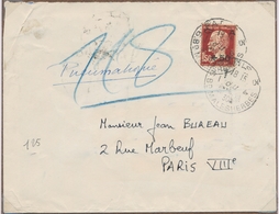 L CA Sur Lettre - L - N°255 - Obl Paris + Cachet Spécial Pneumatique - "le 1 Du 4" 1930 - TB - Storia Postale