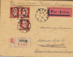 L CA Sur Lettre - L - N°255 En Bloc De 3 (Afft à 4F50) S/recom. Obl Evreux 4/12/29 - Pr Brazzaville - B/TB - Storia Postale