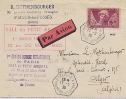 L CA Sur Lettre - L - N°256 Obl Hexag. Paris Bureau Du Petit Journal 17/3/30 - Pr Alger - TB - Covers & Documents