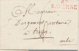 LAC M. POSTALES 19ème Siècle - HAUT-RHIN (Dépt 66) - LAC - 67 SAVERNE - (rouge) - 1813 - TB - Briefe U. Dokumente