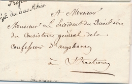 LAC FRANCHISES - LAC - Préfet - Dépt Du Bas-Rhin (noir) - 1826 - Au Verso Joli Sceau De La Préfecture - TB - 1801-1848: Vorläufer XIX