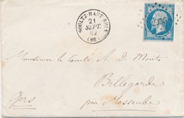 LAC PERIODE 1849-70 - HAUT-RHIN (Dépt 66) - LAC - N°14A - Obl. PC 52 - T15 - ALTKIRCH - 7/10/60 - Pr Colmar - TB - Covers & Documents