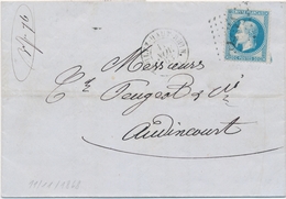 LAC PERIODE 1849-70 - HAUT-RHIN (Dépt 66) - LAC - #Soultz Haut-Rhin# - T15 - 11/11/1868 - S/N°29 - Obl. GC 3154 - Pour A - Storia Postale