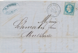 LAC PERIODE 1849-70 - HAUT-RHIN (Dépt 66) - LAC - #Soultz Haut-Rhin# - T17 - 7/5/1870 - S/N°29B - Obl. GC 3454 - Pour Mu - Briefe U. Dokumente