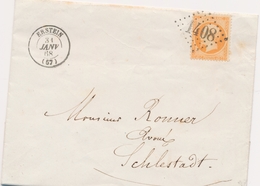 L PERIODE 1849-70 - BAS-RHIN (Dépt 67) - L - N°23 - Obl. GC 1408 - T15 ERSTEIN - 31/01/68 - TB - Covers & Documents