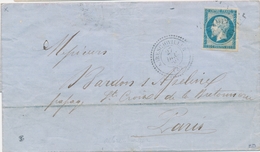 LAC PERIODE 1849-70 - BAS-RHIN (Dépt 67) - LAC - N°14A - Obl PC +T22 Abreschviller - 27/12/60 - TB - Covers & Documents