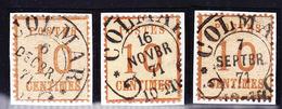 O TIMBRES D'ALSACE LORRAINE (1870-71) - O - N°5 (x2 Ex) - Obl. Fer à Cheval COLMAR - TB - Other & Unclassified