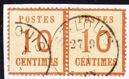 O TIMBRES D'ALSACE LORRAINE (1870-71) - O - N°5a - Paire - Obl. ST LOUIS - TB - Altri & Non Classificati