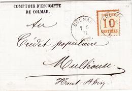 LAC TIMBRES D'ALS-LOR SUR LETTRE (1870-71) - LAC - N°5 - Obl Colmar - 7/6/71 - Type 111 - TB - Altri & Non Classificati