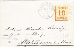 L TIMBRES D'ALS-LOR SUR LETTRE (1870-71) - L - N°5 - Obl Saar-Union - 20/11/71 - TB - Other & Unclassified