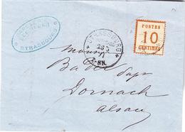 LAC TIMBRES D'ALS-LOR SUR LETTRE (1870-71) - LAC - N°5 - Obl Strassburg - 28/05/71 Type 113 - TB - Altri & Non Classificati