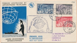 PJ PLIS KERGUELEN - PJ - N°8/10 Obl 14/11/57 + Gd Cachet Année Géophysique - TB - Luftpost