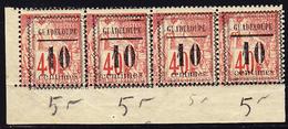 ** GUADELOUPE - ** - N°7 - 10c S/40c - Bde De 4 - CdF - TB - Other & Unclassified