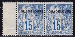 ** GUADELOUPE - ** - N°19 - 15c Bleu - Paire + Pont - TB/SUP - Sonstige & Ohne Zuordnung