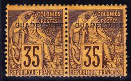 ** GUADELOUPE - ** - N°23 - 35c Violet Noir S/jaune - Paire - TB - Autres & Non Classés