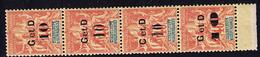 * GUADELOUPE - * - N°46 - 10 S/40c Rge Orange - Bde Vertic. De 4 - Types Différents - Les H,k Et L ** - TB - Other & Unclassified