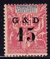 * GUADELOUPE - * - N°47F - 15c S/50c Rose - Surcharge Renversée - TB - Other & Unclassified