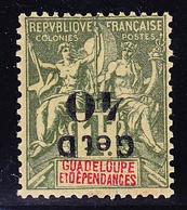 * GUADELOUPE - * - N°48b - 40 S/1F Olive - Surcharge Renversée - TB - Other & Unclassified
