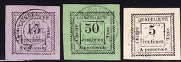 O GUADELOUPE - TIMBRES TAXE - O - N°6, 8, 12 - Les 3 Val. Superbes - TB - Andere & Zonder Classificatie