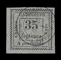 O GUADELOUPE - TIMBRES TAXE - O - N°11a - Variété "UADELOUPE" - Obl. Càd - TB - Other & Unclassified