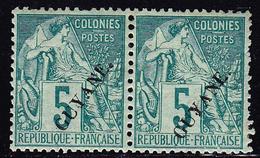 ** GUYANE - ** - N°19 - 5c Vert - Paire - B/TB - Other & Unclassified