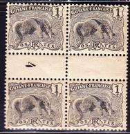 ** GUYANE - MILLESIME - ** - N°49 - 1c Noir - Bloc De 4 - Mill. 4 - TB - Altri & Non Classificati