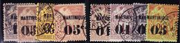 O MARTINIQUE - TIMBRES POSTE - O - N°7/8, 10/14, 17 - TB - Other & Unclassified