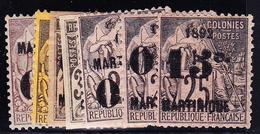 * (*) MARTINIQUE - TIMBRES POSTE - * (*) - N°8, 13, 20, 22, 27, 29/30 - Ens. TB - Other & Unclassified