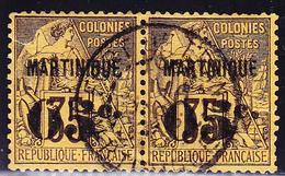 O MARTINIQUE - TIMBRES POSTE - O - N°13a - Paire - Obl. Centrale - TB - Other & Unclassified