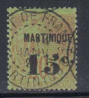 O MARTINIQUE - TIMBRES POSTE - O - N°16 - 15c S/20c - Signé Rivière - TB - Sonstige & Ohne Zuordnung