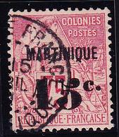 O MARTINIQUE - TIMBRES POSTE - O - N°18 - 15c S/75c - Signé Guy - TB - Other & Unclassified