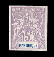 (*) MARTINIQUE - TIMBRES POSTE - (*) - N°51a - 5F Violet - ND - Signé Roumet - TB - Sonstige & Ohne Zuordnung