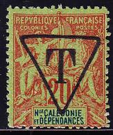 ** NOUVELLE CALEDONIE - TIMBRES-TAXE - ** - N°4 - 20c Brique S/vert - TB - Vide